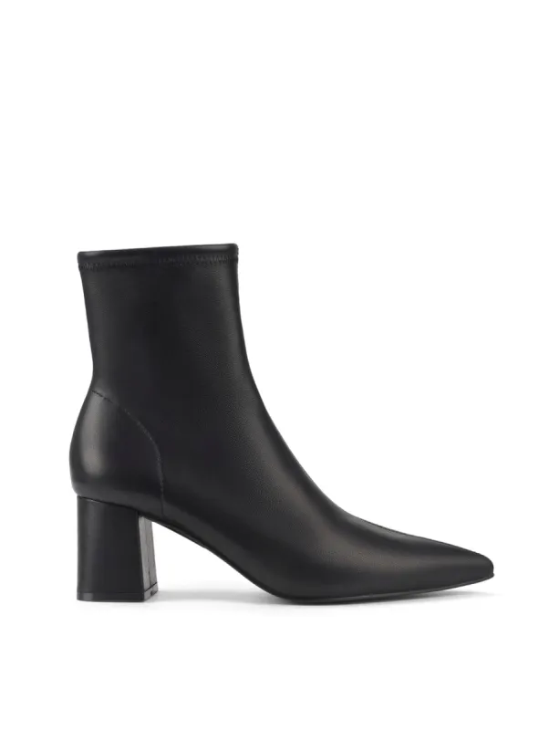 Yanet Ankle Boots - Black Stretch Leather sold by Siren Shoes