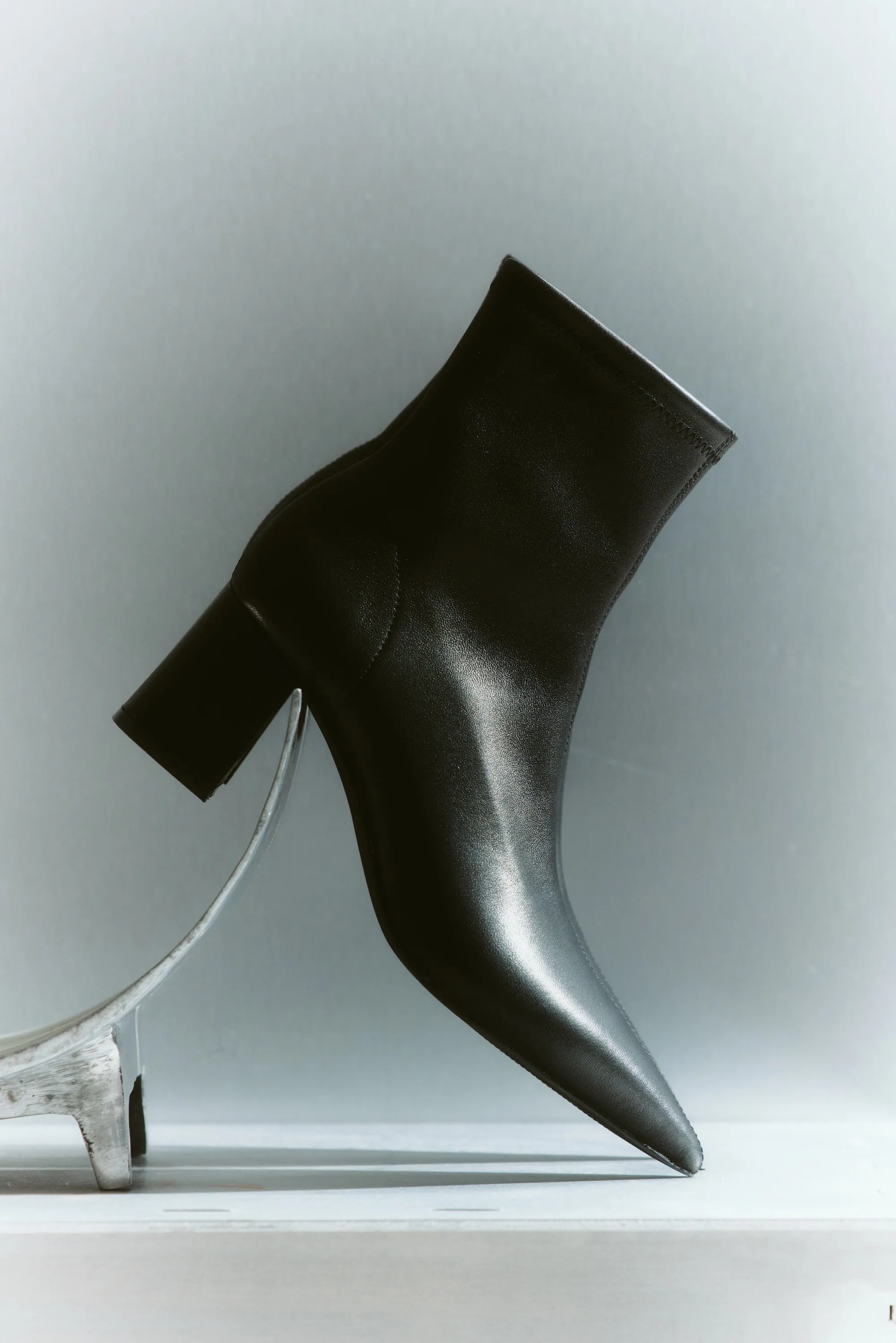 Yanet Ankle Boots - Black Stretch Leather sold by Siren Shoes product image thumbnail 2