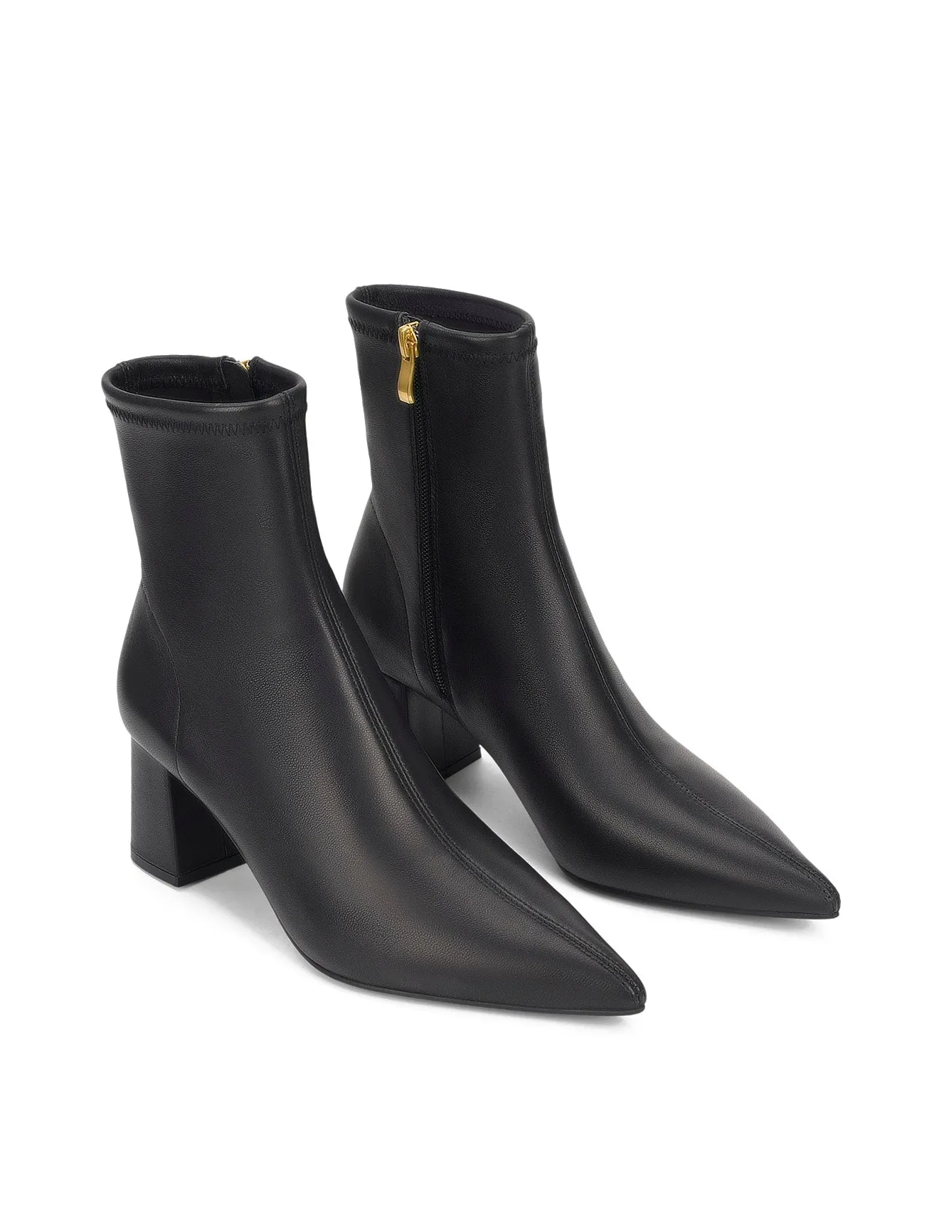 Yanet Ankle Boots - Black Stretch Leather sold by Siren Shoes product image thumbnail 3