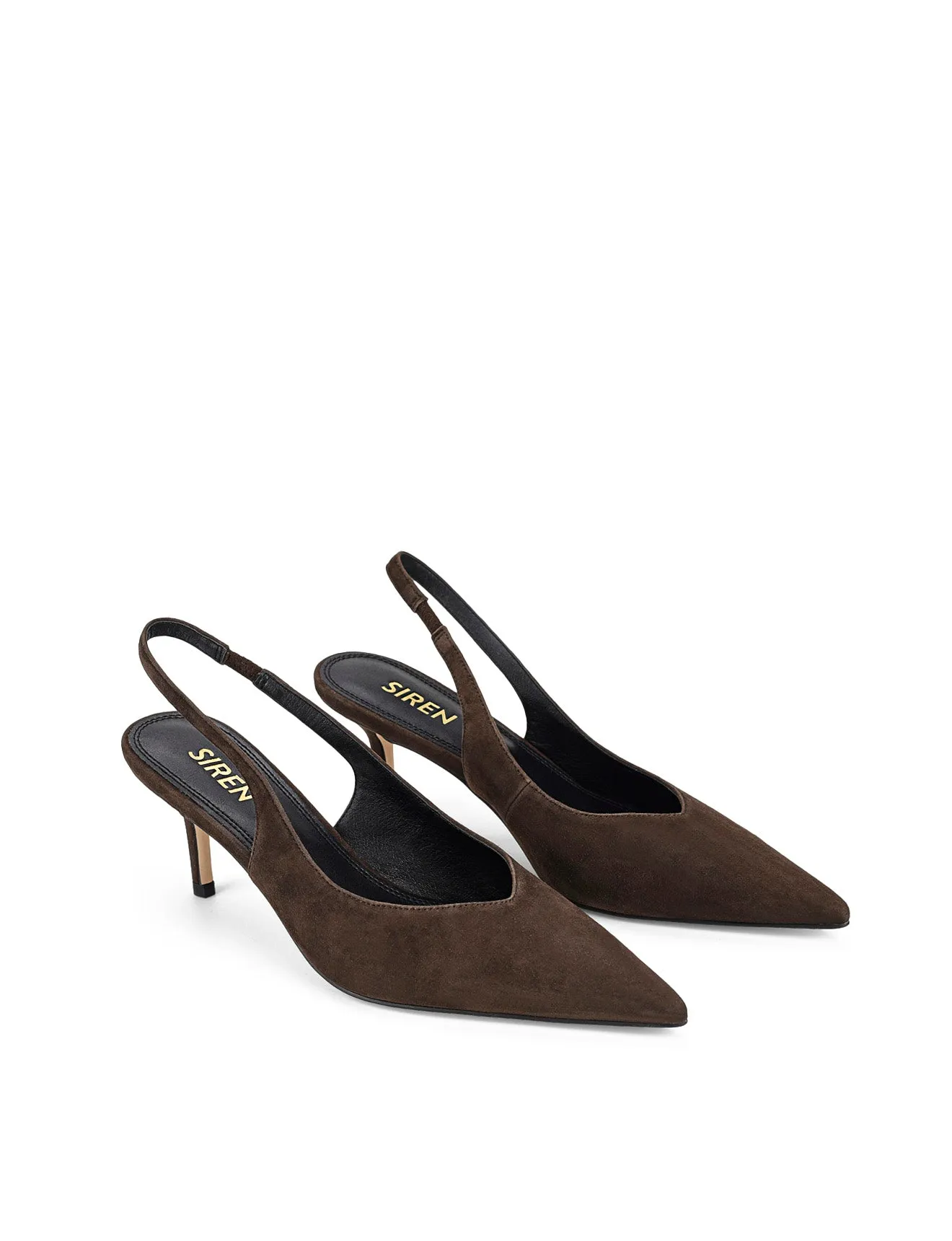 Yory Slingback Kitten Heels - Chocolate Brown Suede sold by Siren Shoes product image thumbnail 2