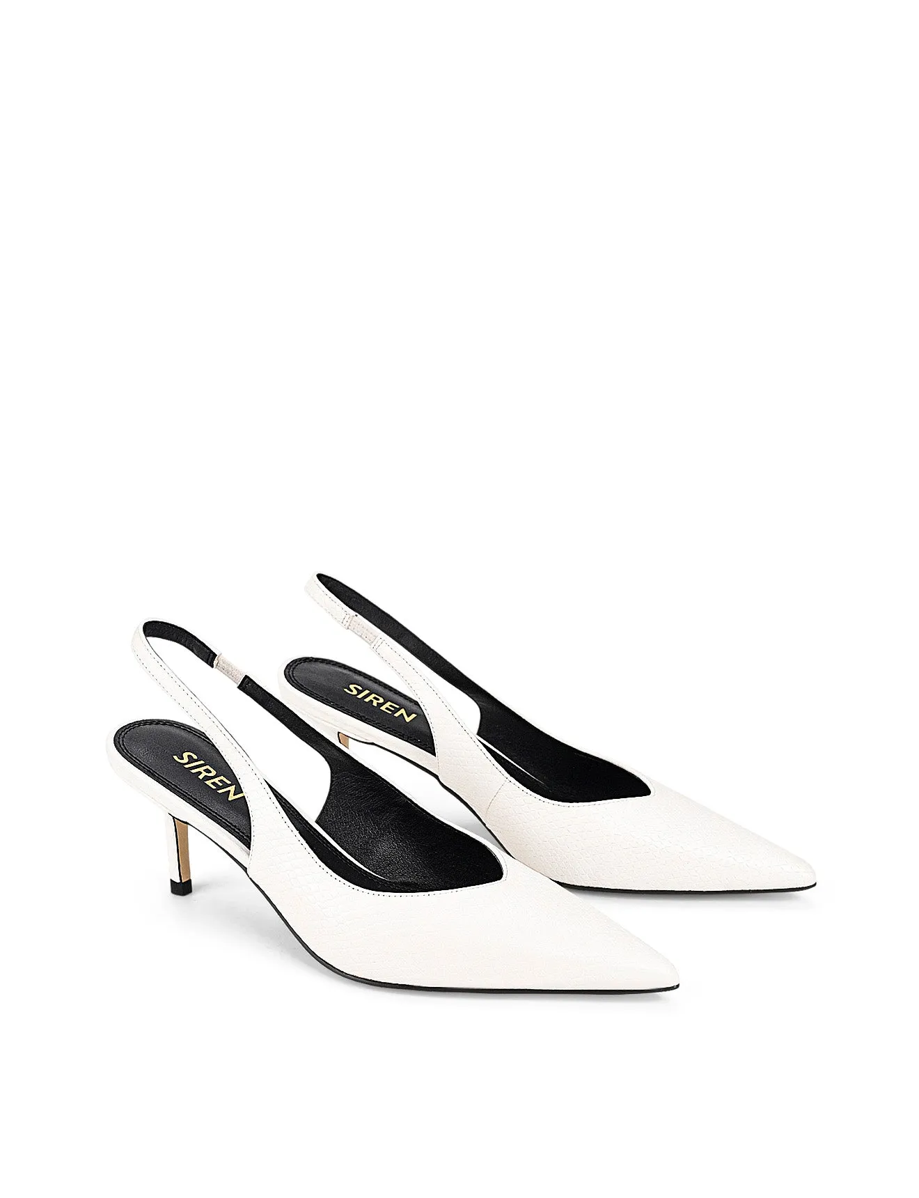 Yory Slingback Kitten Heels - Chalk White Snake Leather sold by Siren Shoes product image thumbnail 3