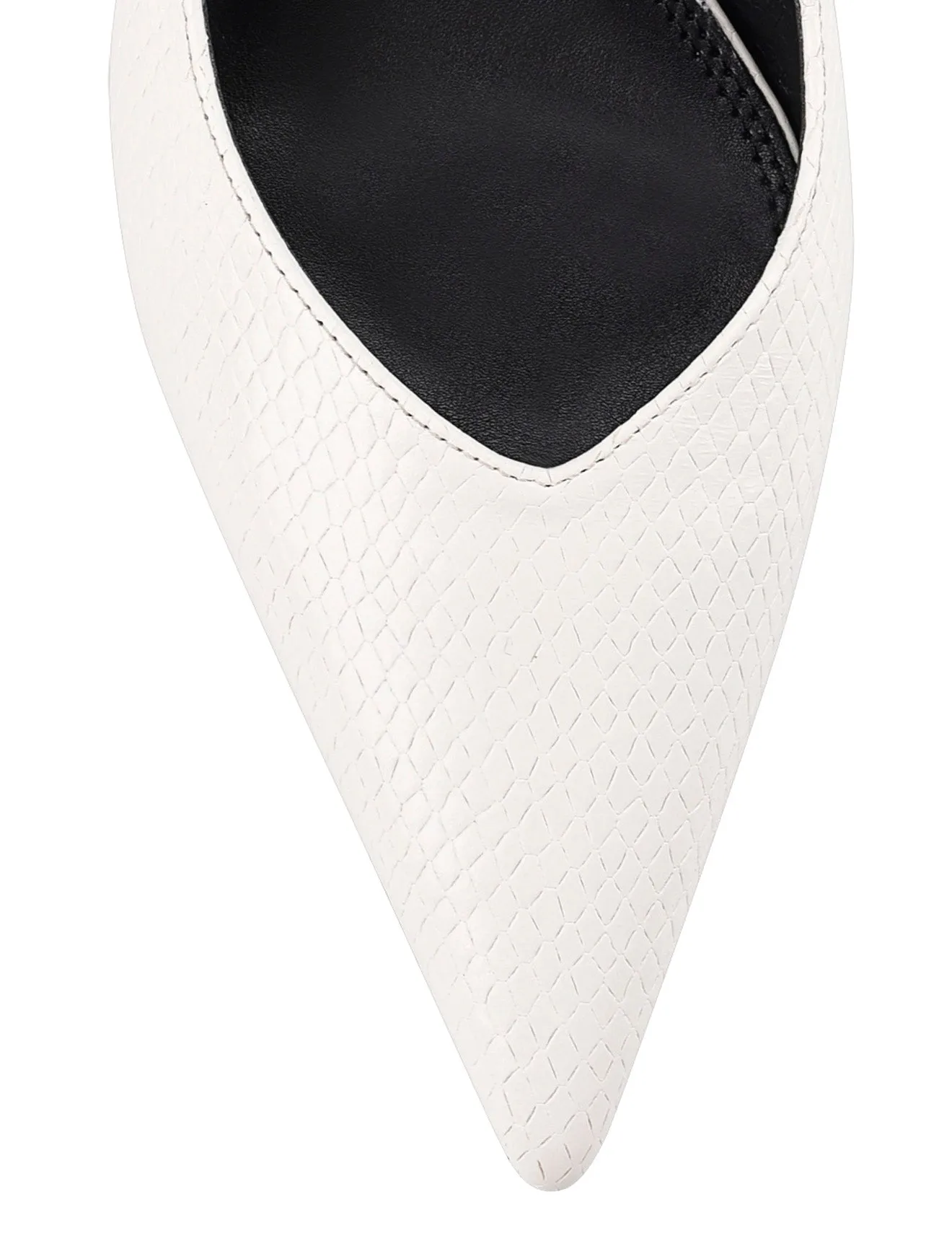 Yory Slingback Kitten Heels - Chalk White Snake Leather sold by Siren Shoes product image thumbnail 5