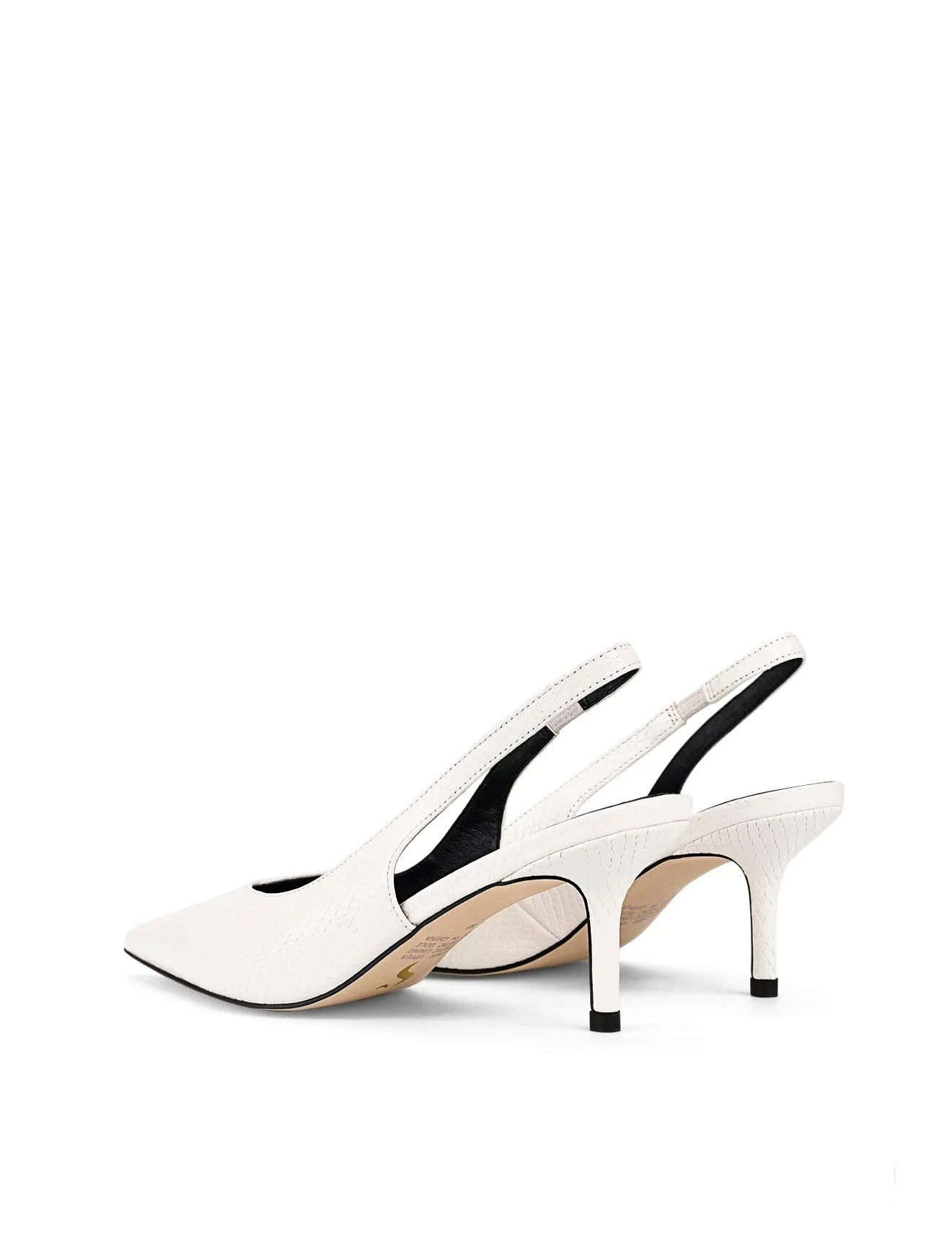 Yory Slingback Kitten Heels - Chalk White Snake Leather sold by Siren Shoes product image thumbnail 4