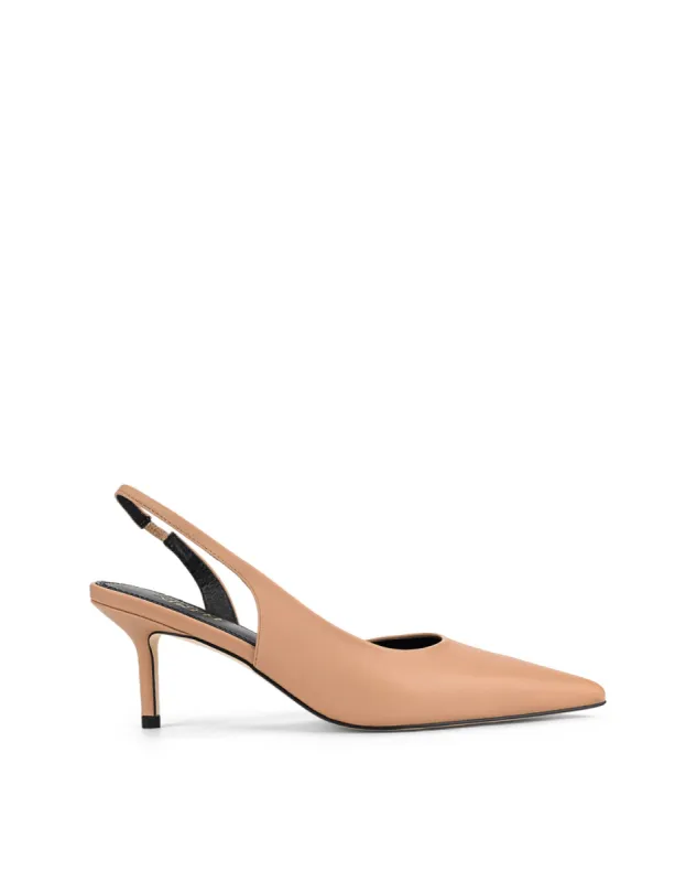 Yoselyn Dorsay Slingbacks - Almond Tan Leather sold by Siren Shoes