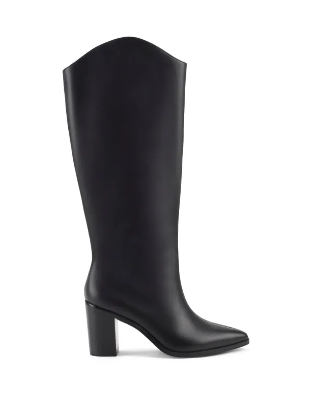 Clinton Long Boots - Black Leather sold by Siren Shoes