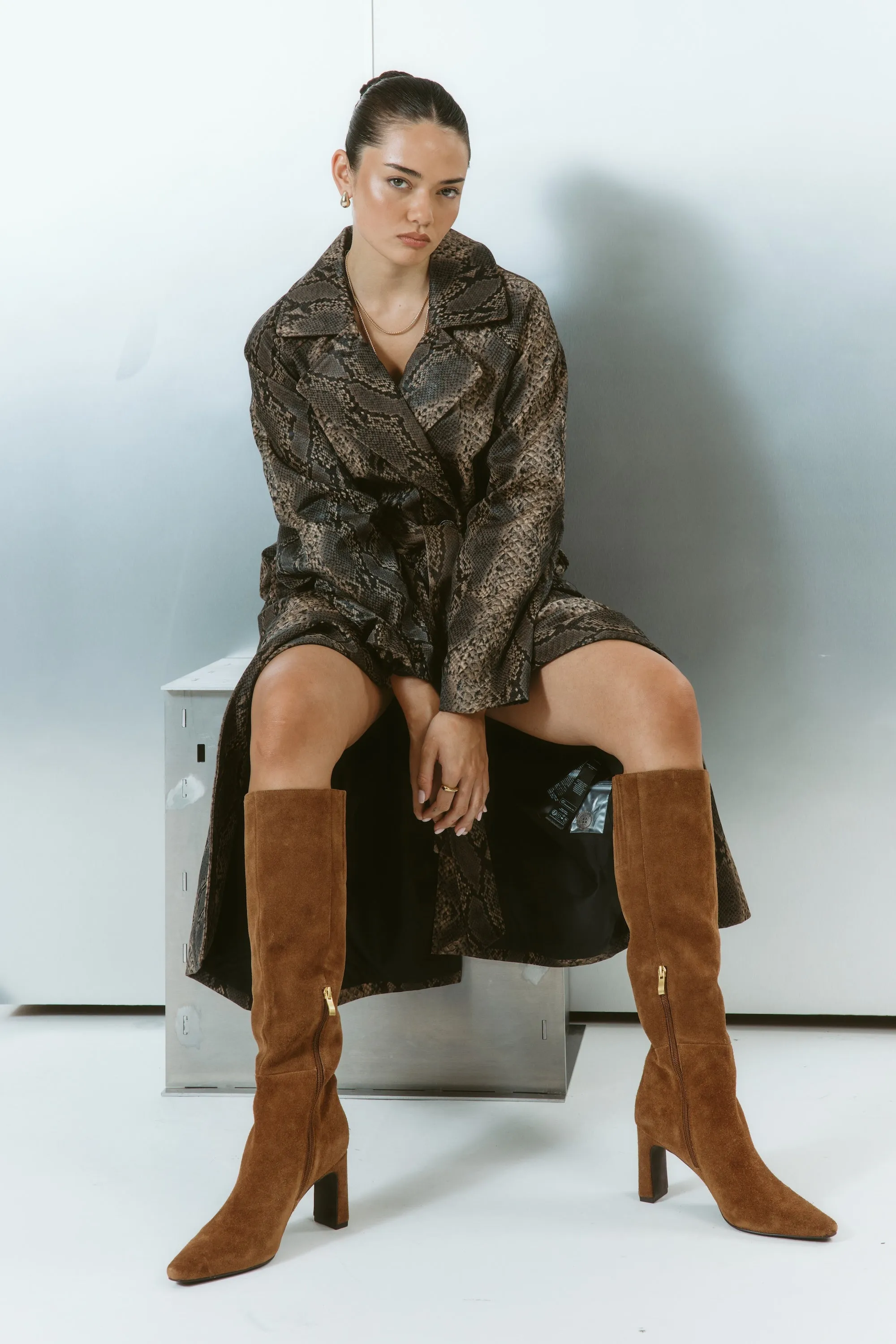 Cacey Long Boots - Tobacco Brown Suede sold by Siren Shoes product image thumbnail 2