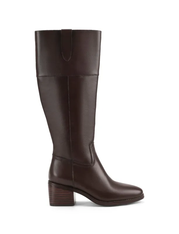 Zoey Riding Boots - Chocolate Brown Leather sold by Siren Shoes