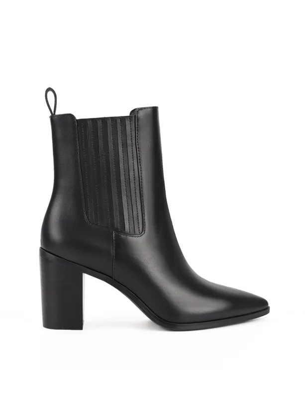 Clancy Gusset Ankle Boot - Black Leather sold by Siren Shoes