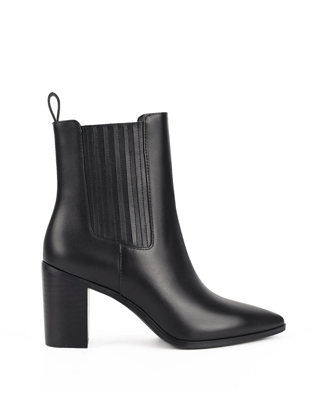 Clancy Gusset Ankle Boot - Black Leather sold by Siren Shoes