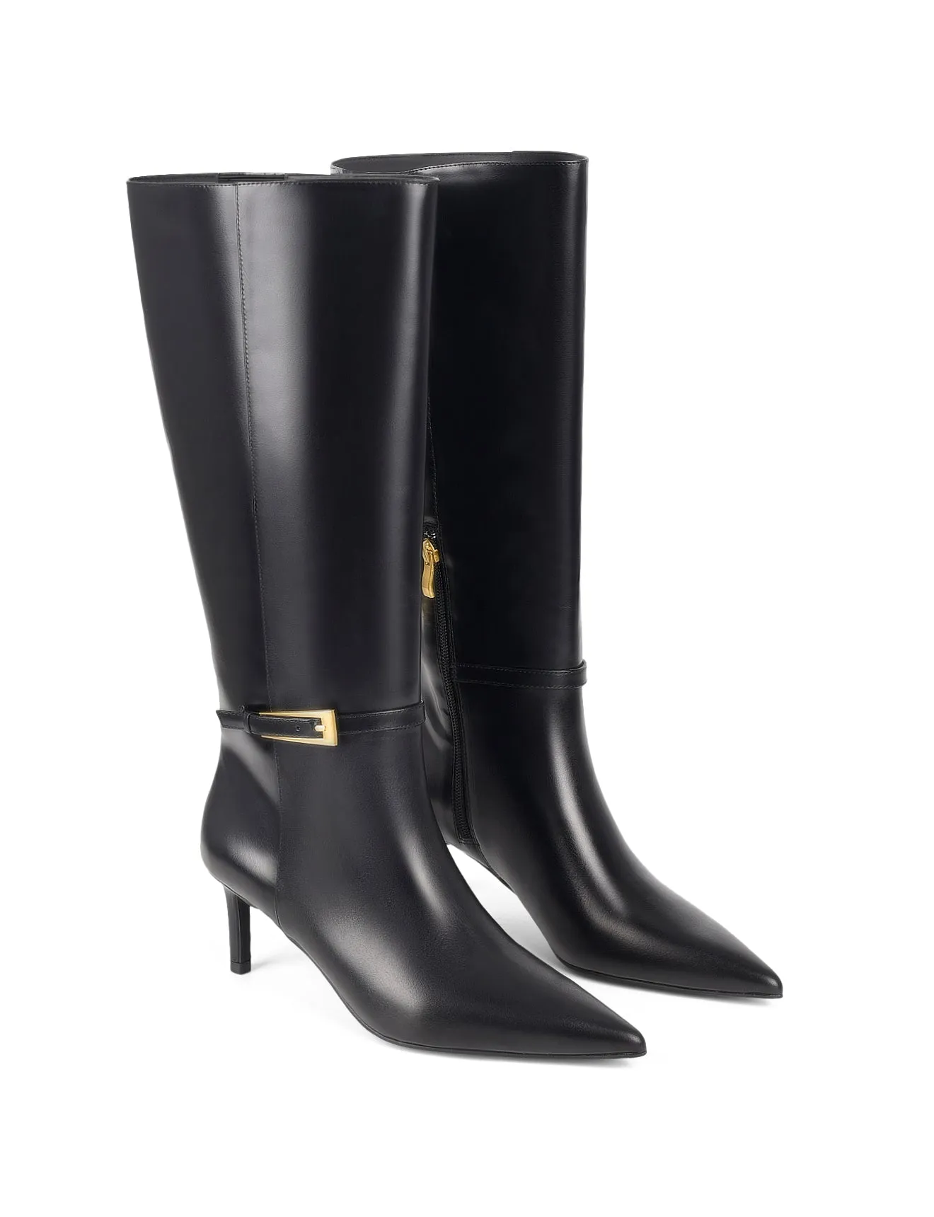 Drake Stiletto Long Boots - Black High Shine Leather sold by Siren Shoes product image thumbnail 5