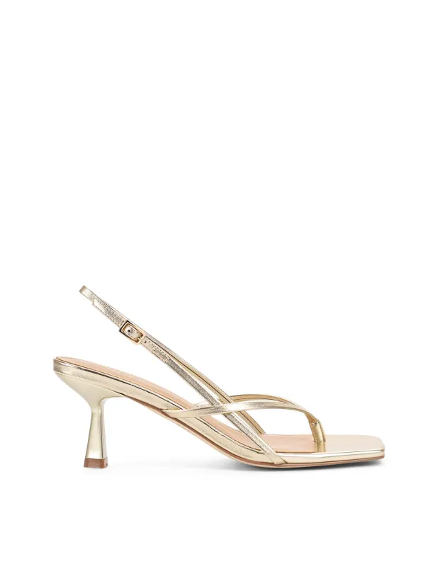 Santorini Strappy Thong Sandal - Gold Metallic Leather sold by Siren Shoes