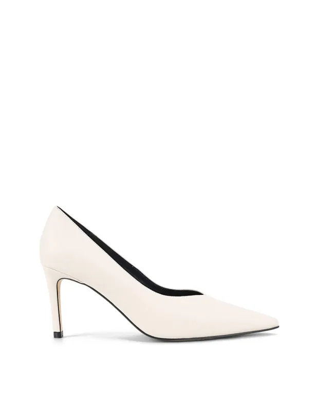 Zulu Full Pumps - Chalk White Leather sold by Siren Shoes