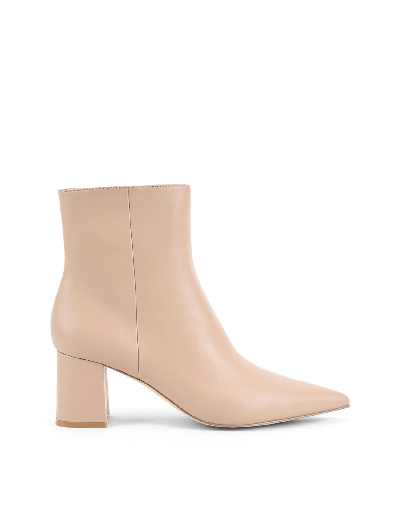 Yates Ankle Boots - Nude Leather sold by Siren Shoes