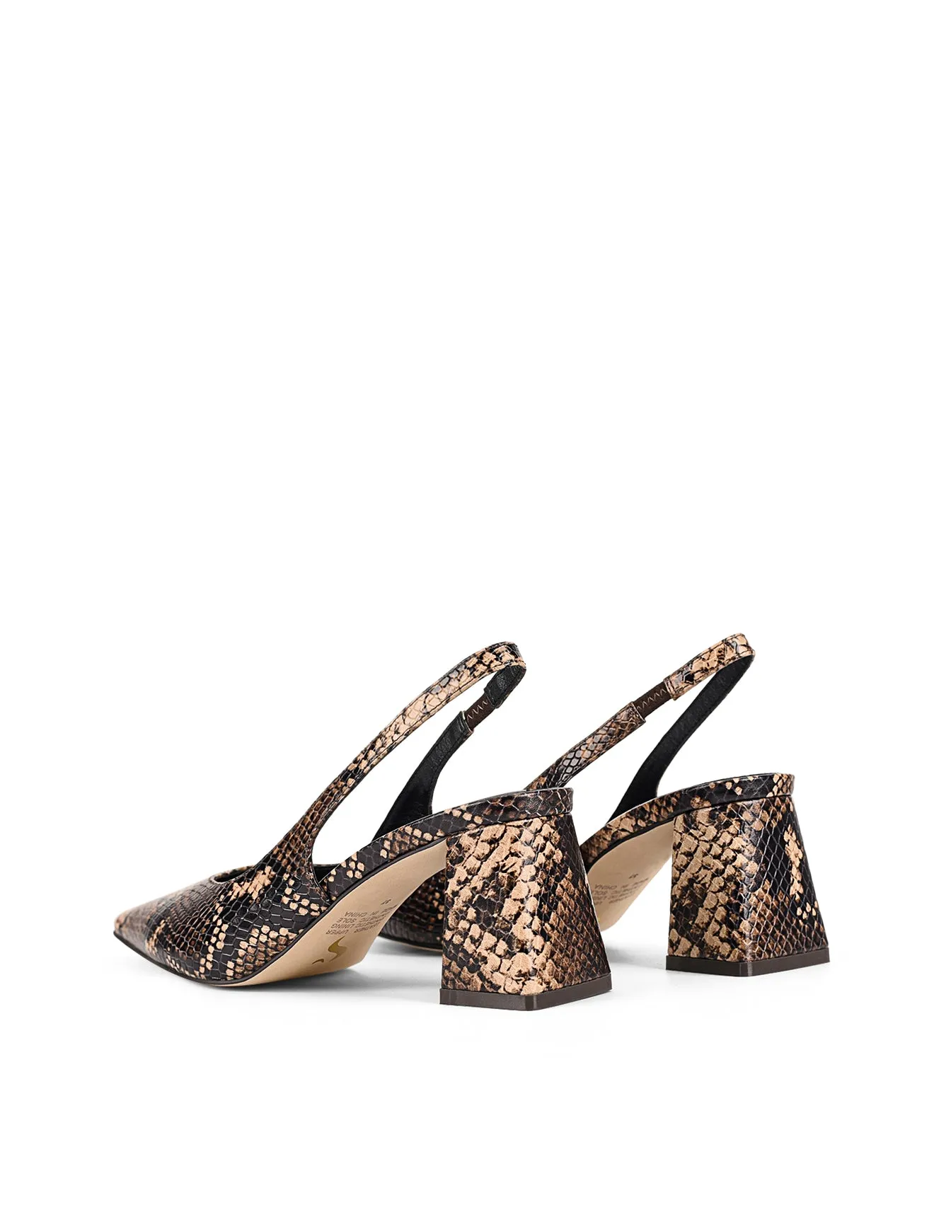 Yankee Slingback Block Heel - Brown Snake Leather sold by Siren Shoes product image thumbnail 3