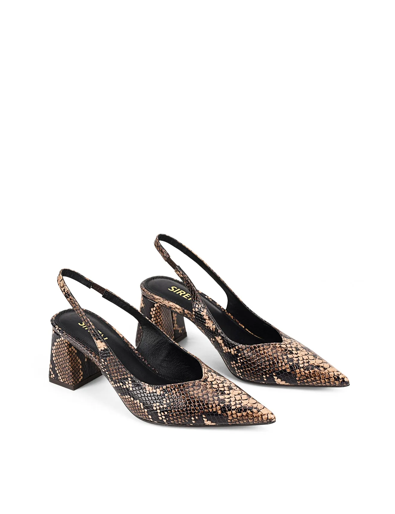 Yankee Slingback Block Heel - Brown Snake Leather sold by Siren Shoes product image thumbnail 2