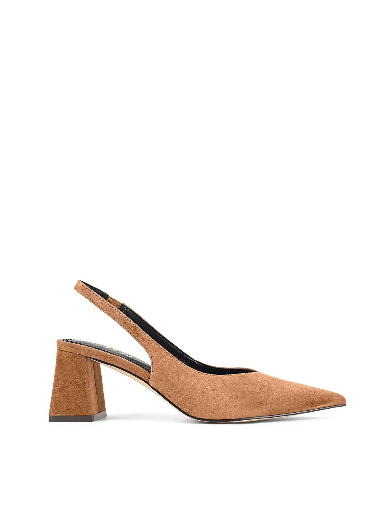 Yankee Slingback Block Heel - Tobacco Brown Suede sold by Siren Shoes