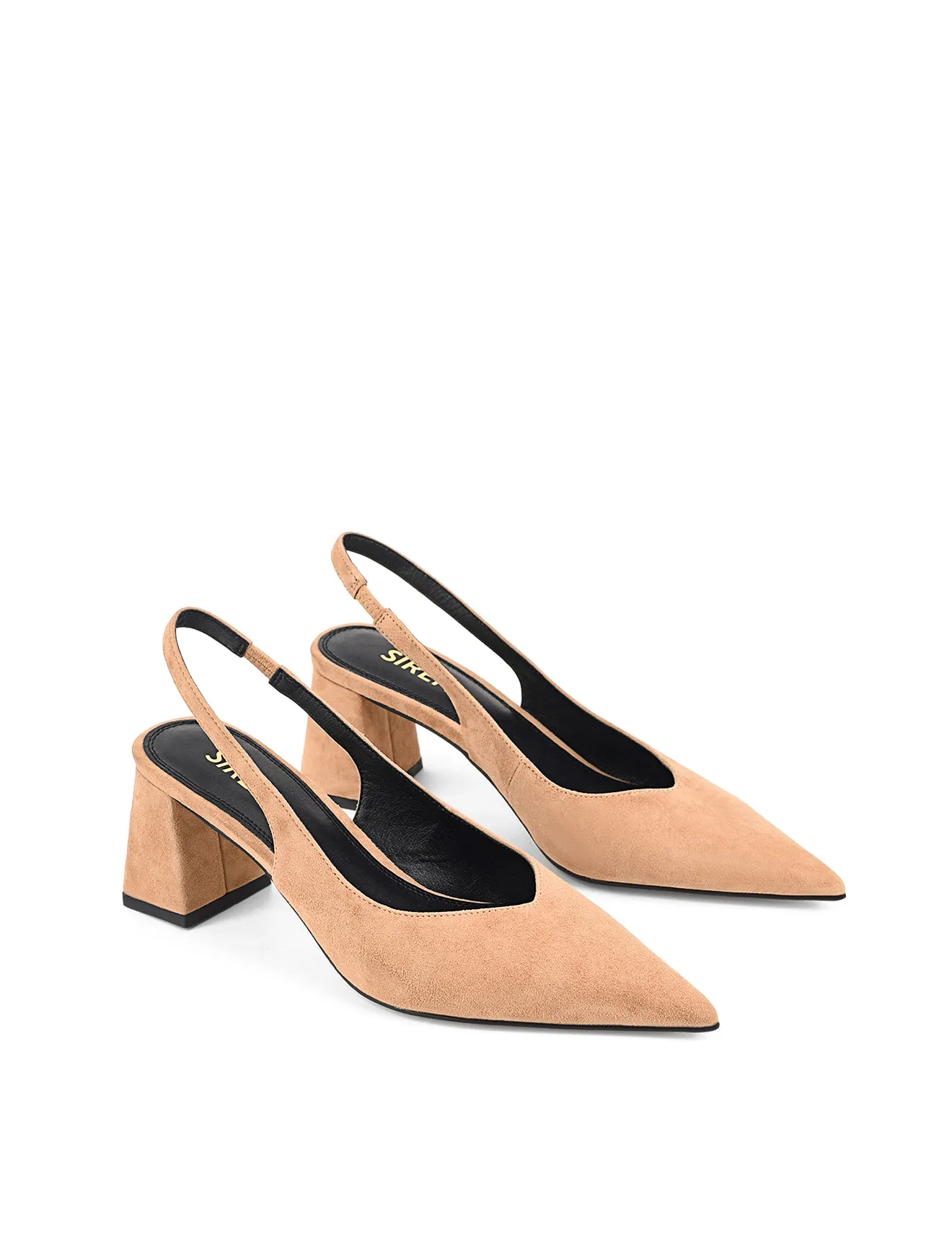 Yankee Slingback Block Heel - Camel Tan Suede sold by Siren Shoes product image thumbnail 2