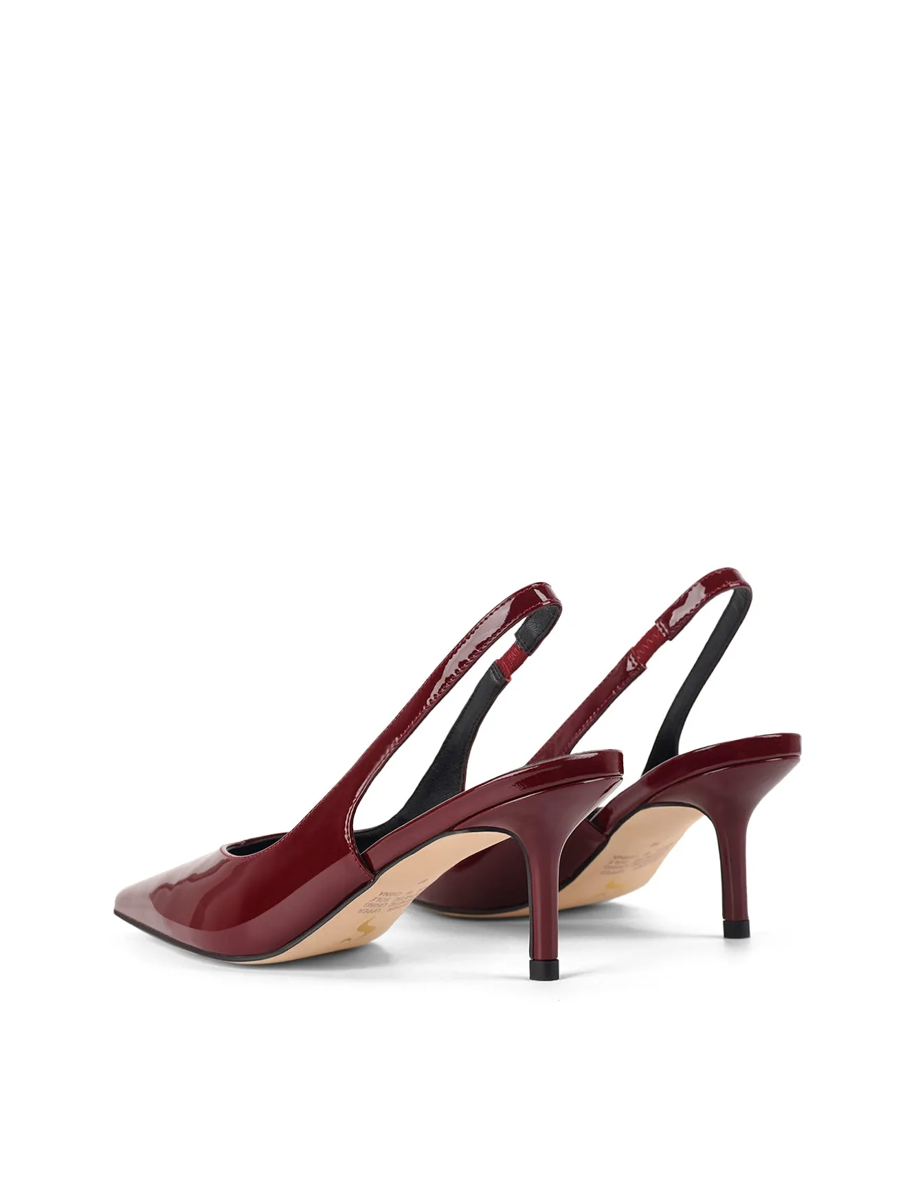 Yory Slingback Kitten Heels - Wine Patent Leather sold by Siren Shoes product image thumbnail 3