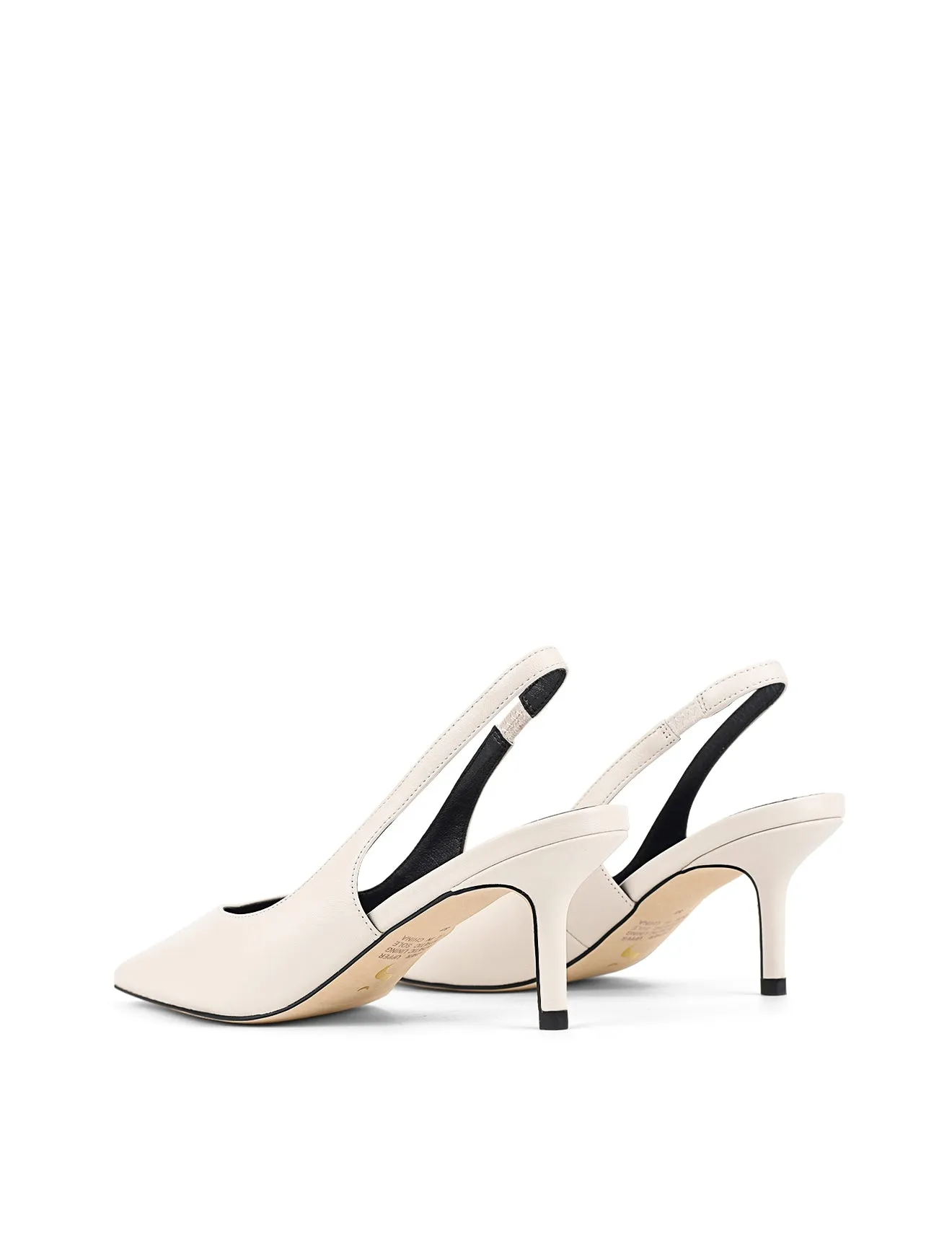 Yory Slingback Kitten Heels - Chalk White Leather sold by Siren Shoes product image thumbnail 3