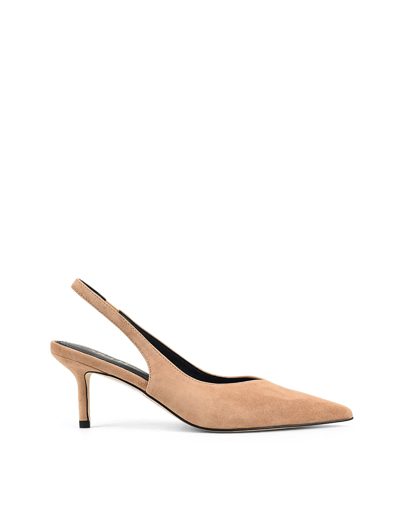Yory Slingback Kitten Heels - Camel Tan Suede sold by Siren Shoes