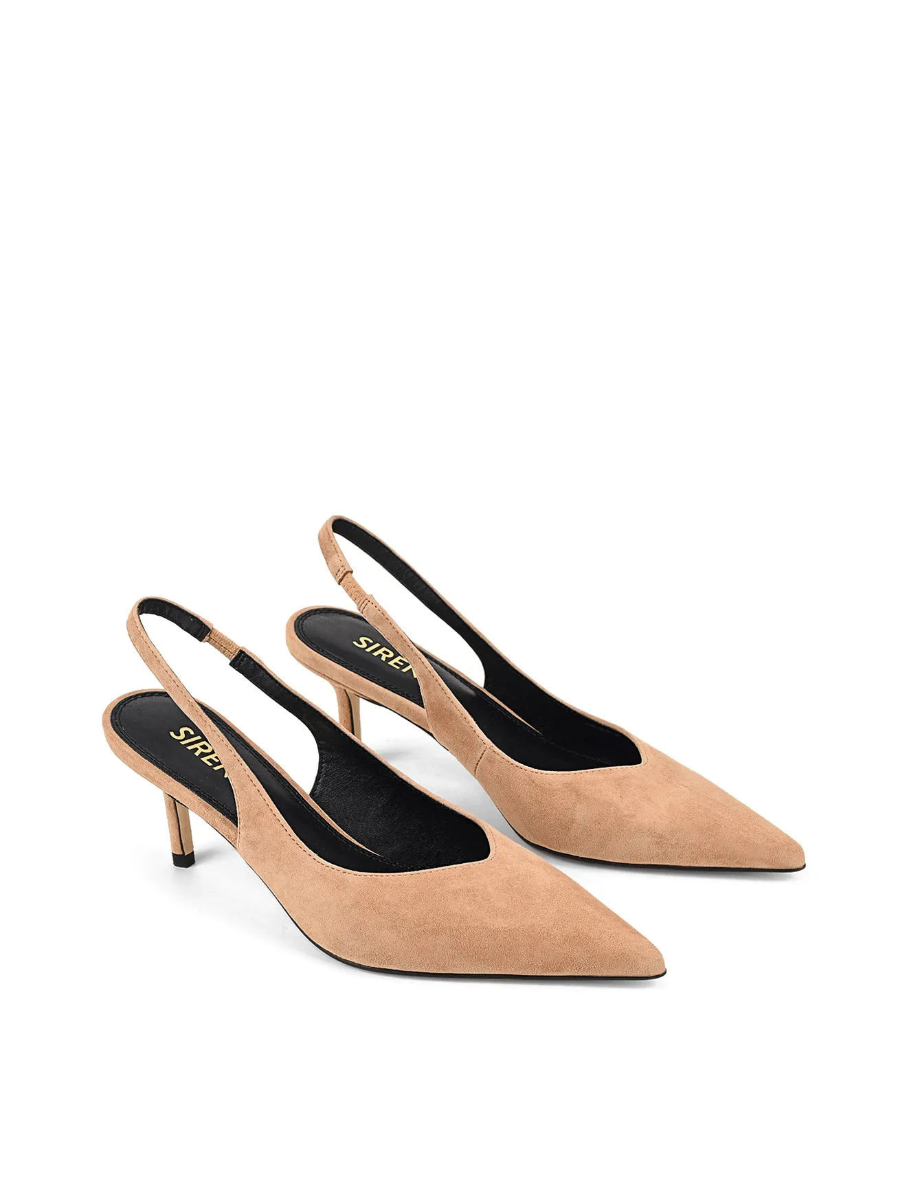 Yory Slingback Kitten Heels - Camel Tan Suede sold by Siren Shoes product image thumbnail 2