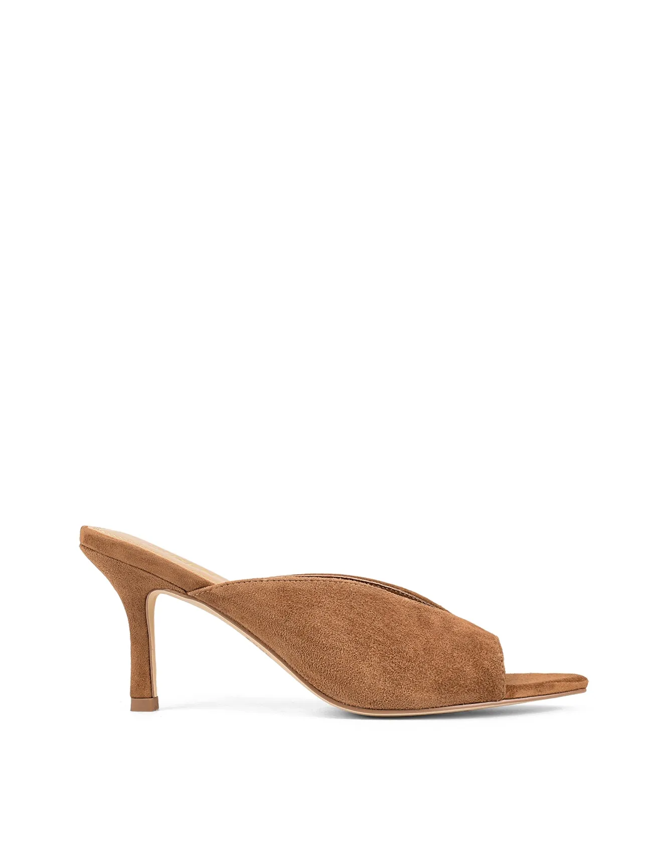 Mabel Point Toe Mules - Tobacco Suede sold by Siren Shoes