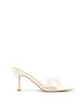 Margot Point Toe Mules - Chalk White Leather & Vinylite sold by Siren Shoes