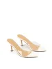 Margot Point Toe Mules - Chalk White Leather & Vinylite sold by Siren Shoes