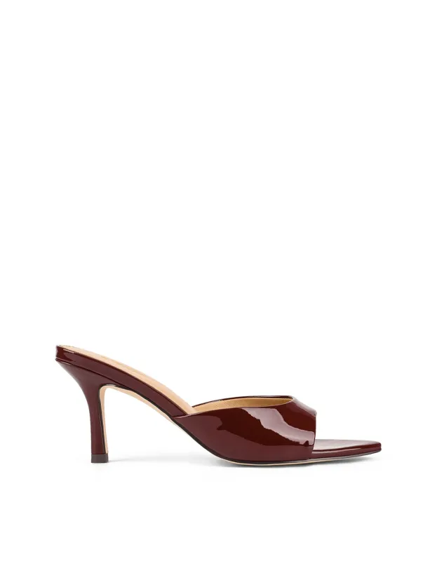 Margot Point Toe Mules - Wine Patent Leather sold by Siren Shoes