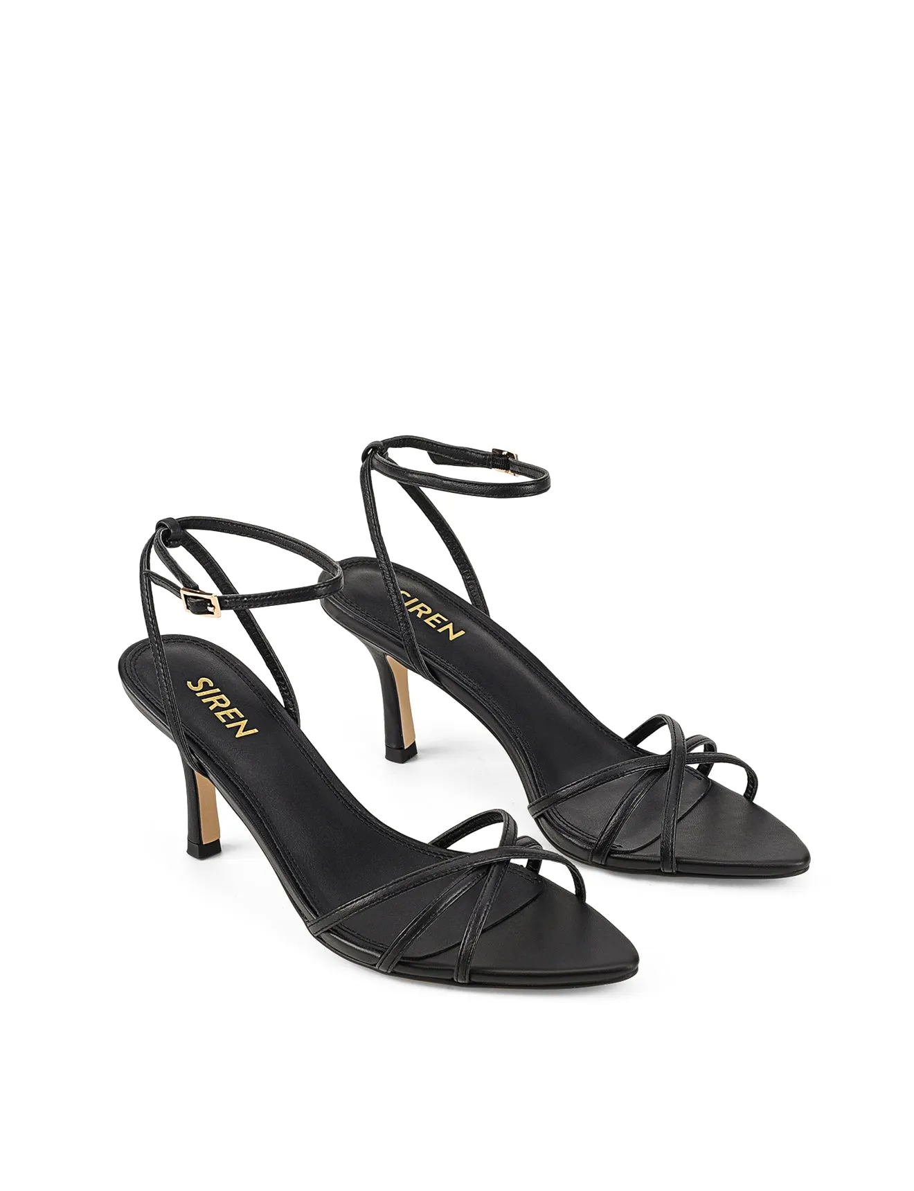 Madison Point Toe Strappy Heel - Black Leather sold by Siren Shoes product image thumbnail 2