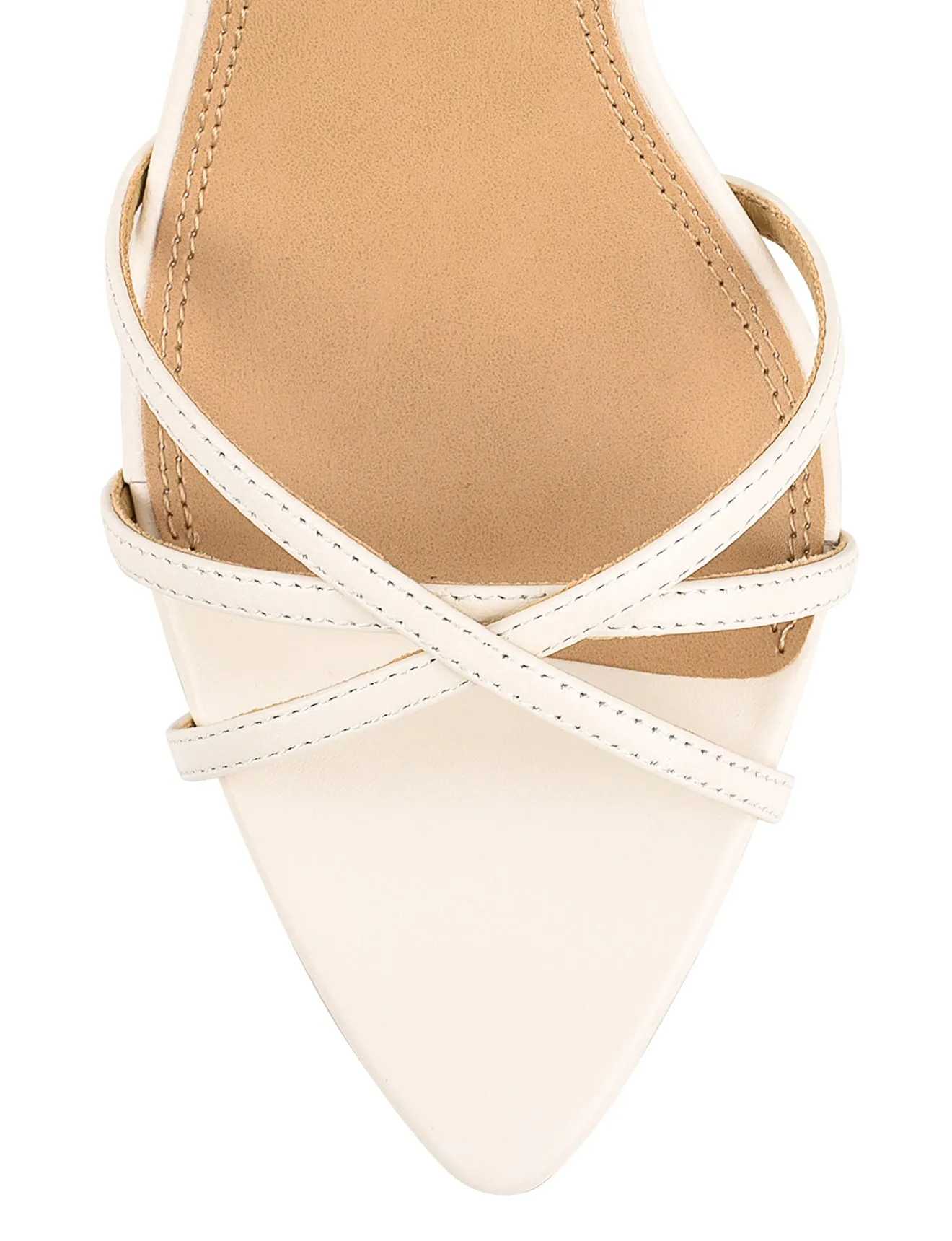 Madison Point Toe Strappy Heel - Chalk White Leather sold by Siren Shoes product image thumbnail 4