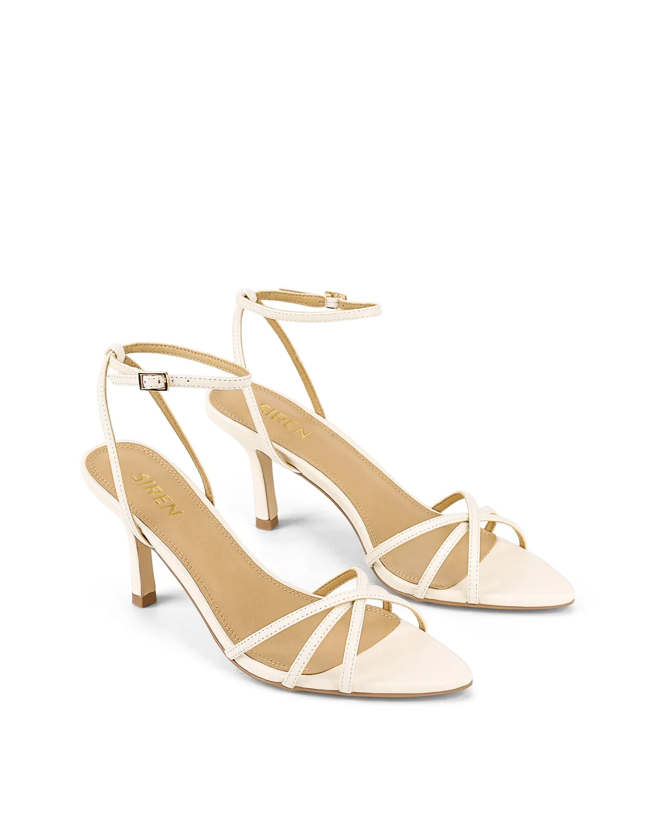 Madison Point Toe Strappy Heel - Chalk White Leather sold by Siren Shoes product image thumbnail 2