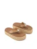 Apollonia Flatform Sandals - Natural Weave/Tan Leather sold by Siren Shoes
