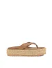Apollonia Flatform Sandals - Natural Weave/Tan Leather sold by Siren Shoes