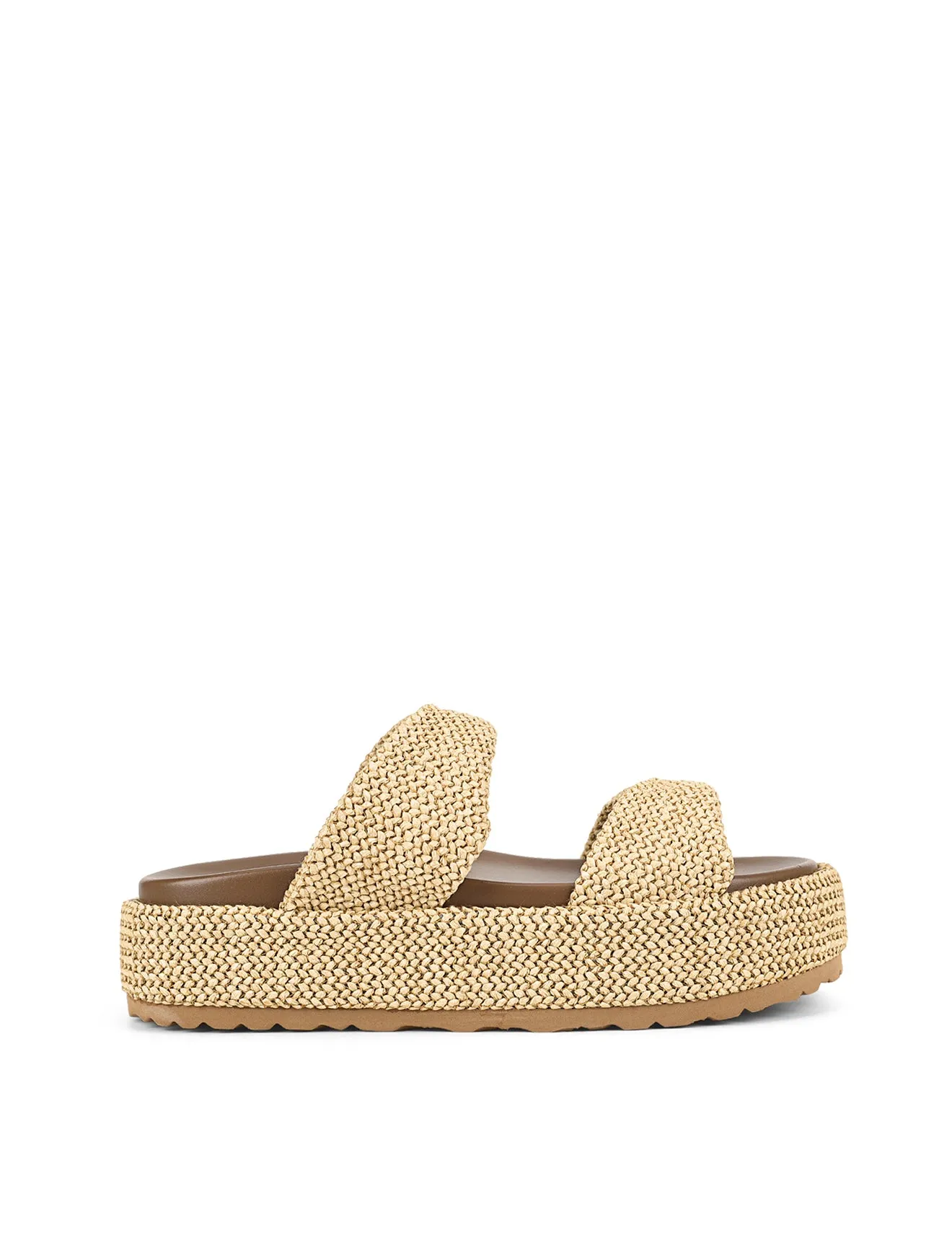Apollo Flatform Sandals - Natural Weave sold by Siren Shoes