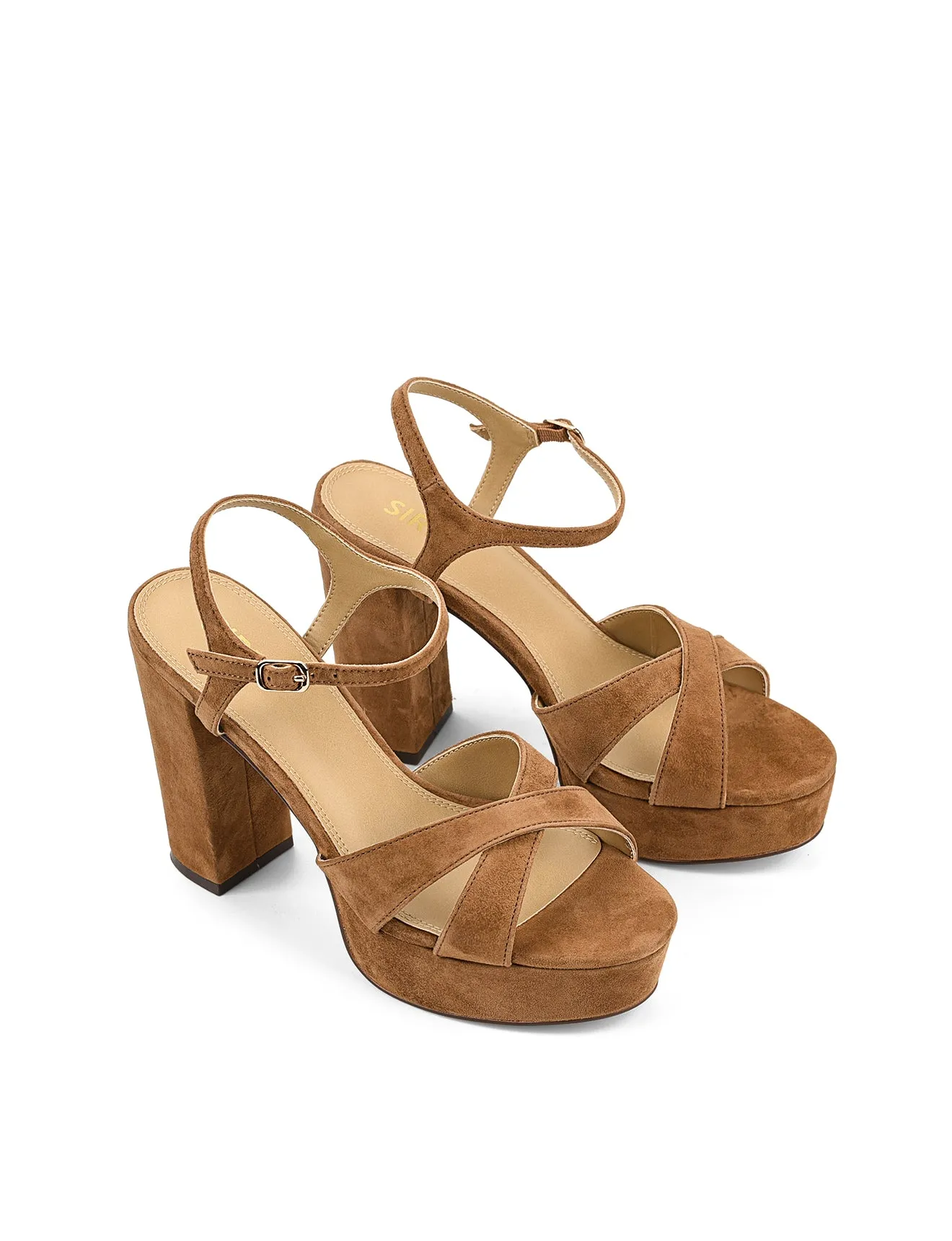 Hannah Platform Sandals - Tobacco Brown Suede sold by Siren Shoes product image thumbnail 2
