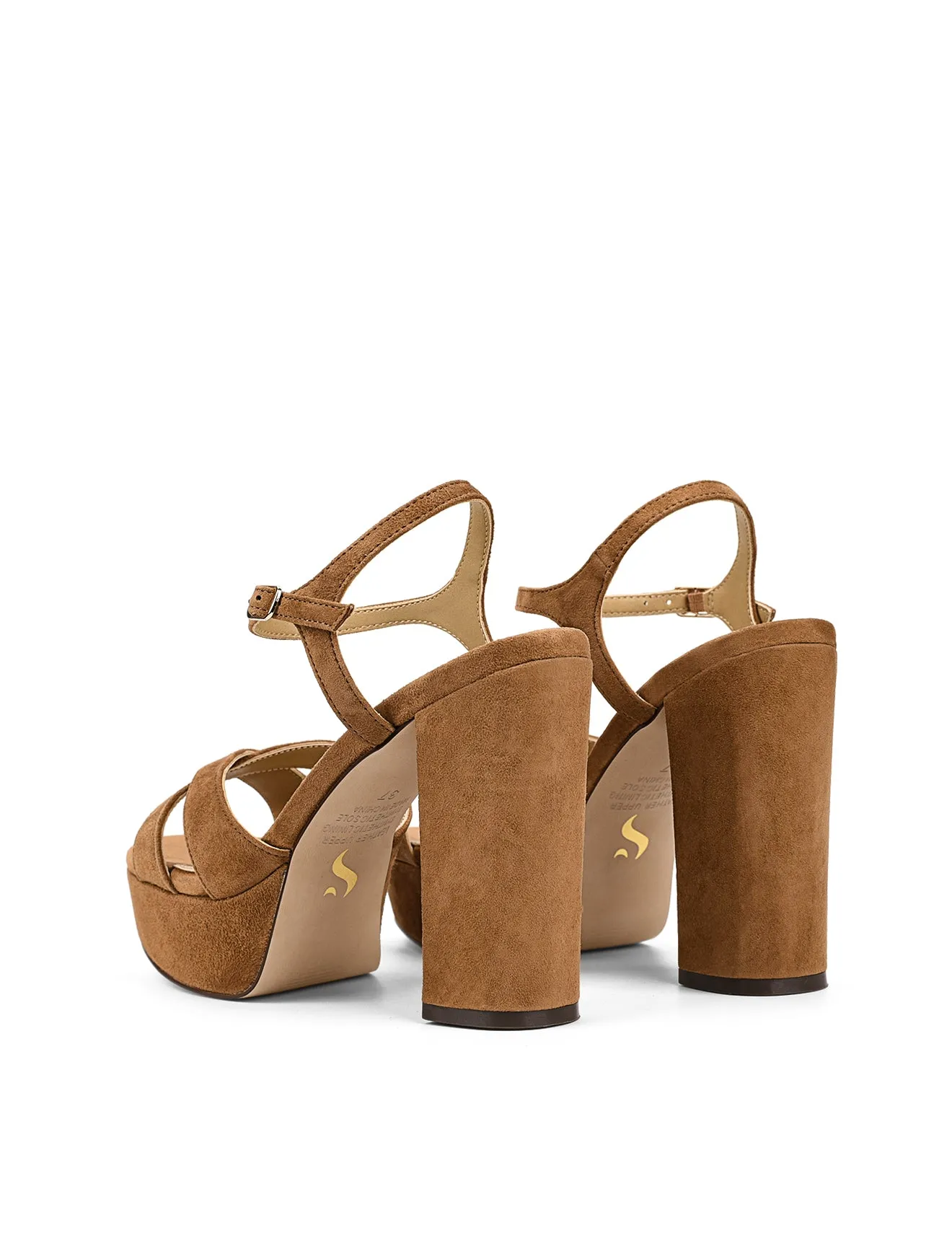 Hannah Platform Sandals - Tobacco Brown Suede sold by Siren Shoes product image thumbnail 3