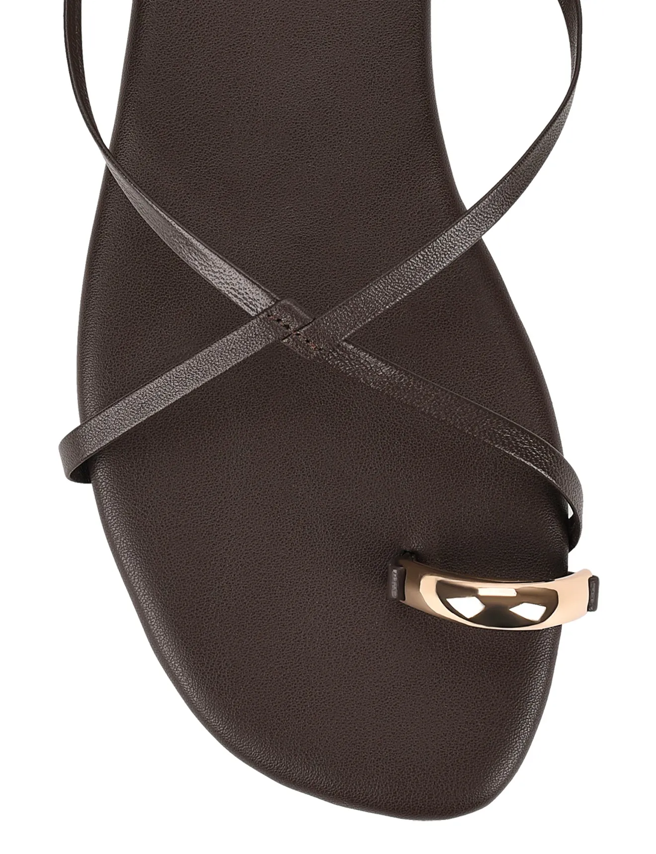 Mikki Flat Strappy Sandals - Chocolate Brown Leather sold by Siren Shoes product image thumbnail 4