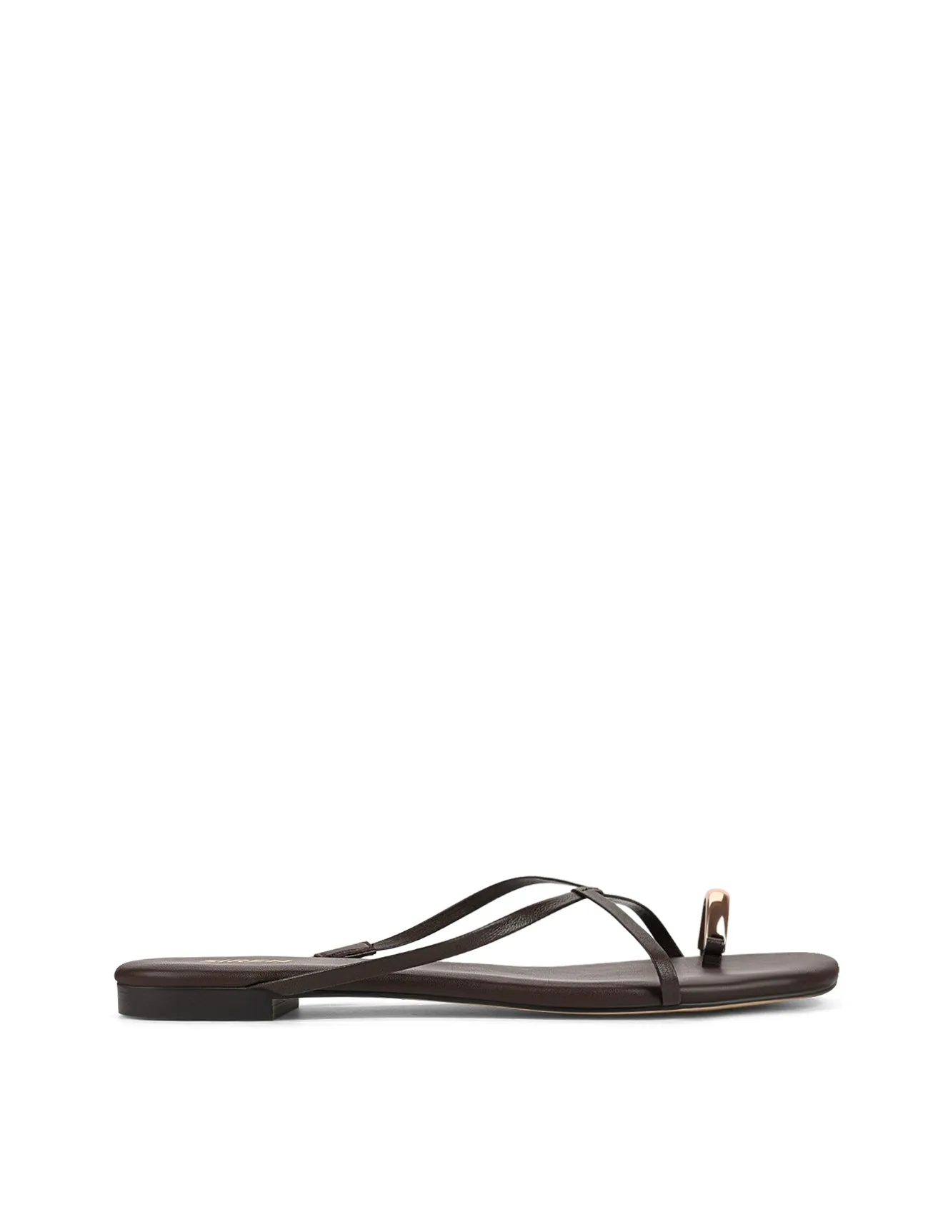 Mikki Flat Strappy Sandals - Chocolate Brown Leather sold by Siren Shoes