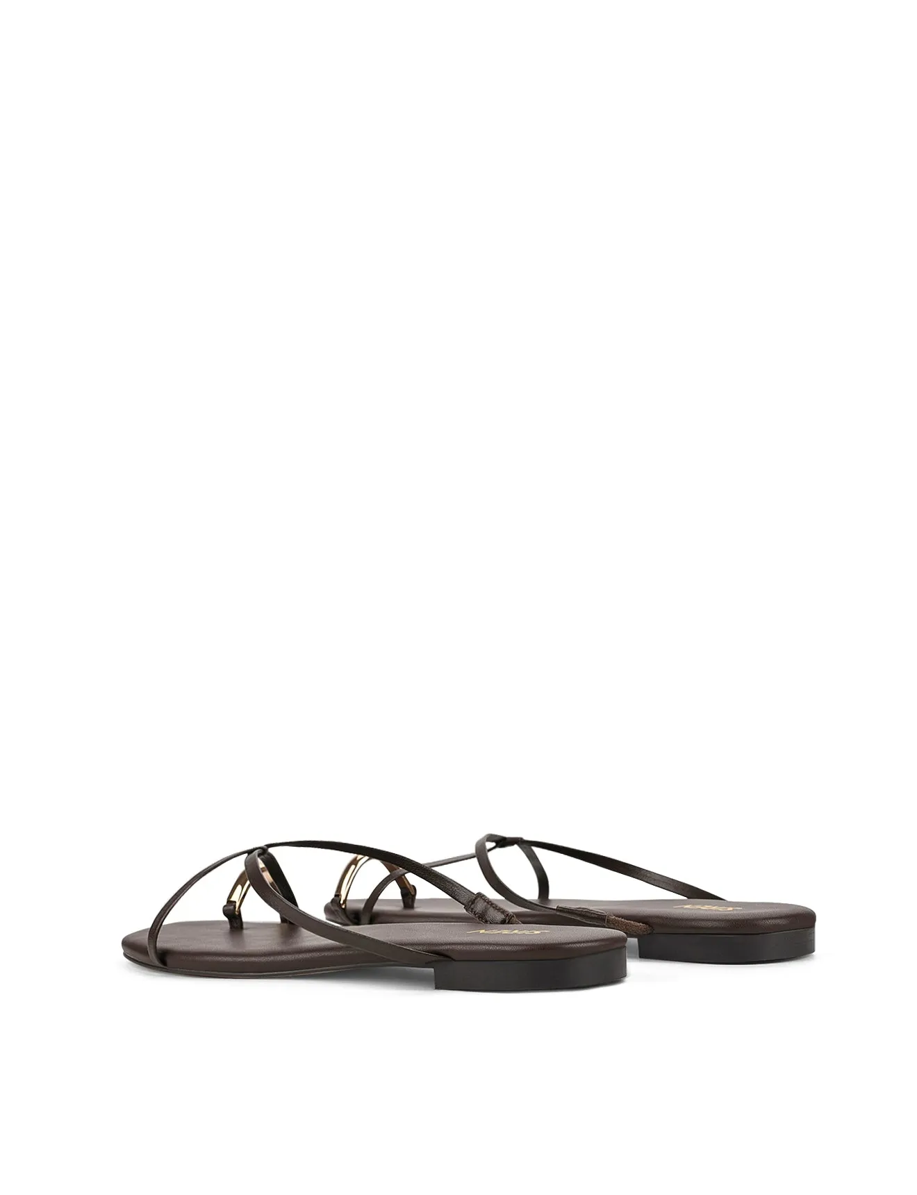 Mikki Flat Strappy Sandals - Chocolate Brown Leather sold by Siren Shoes product image thumbnail 3