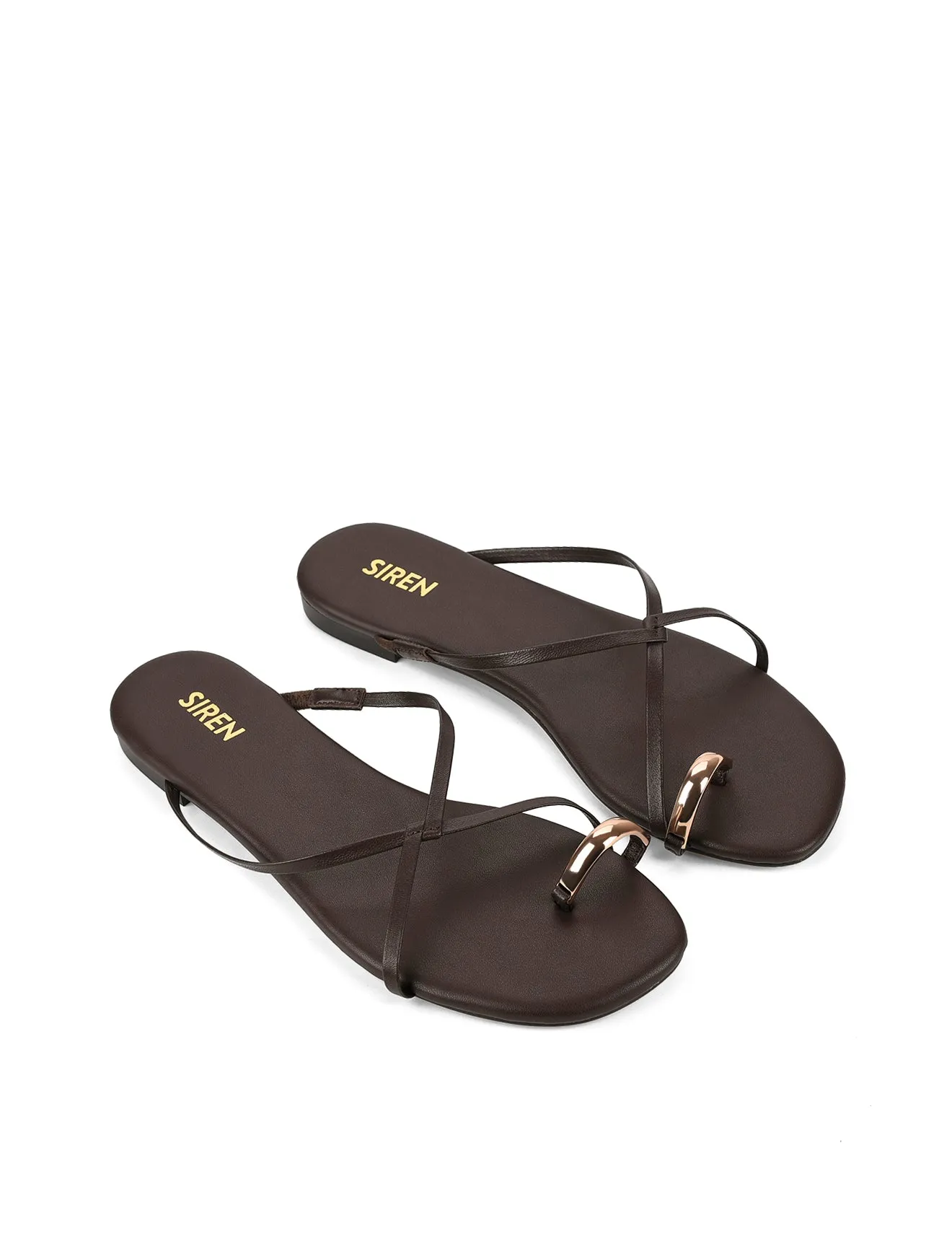 Mikki Flat Strappy Sandals - Chocolate Brown Leather sold by Siren Shoes product image thumbnail 2
