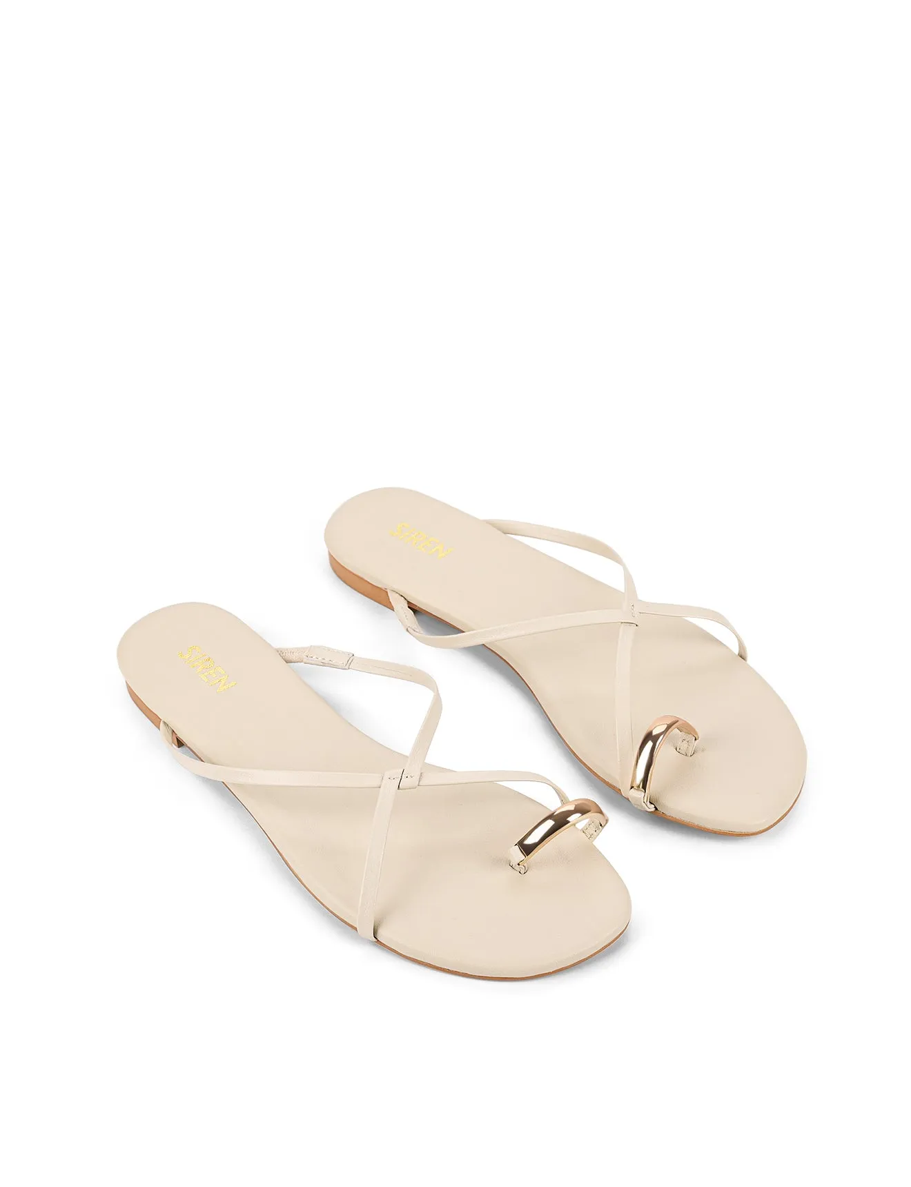 Mikki Flat Strappy Sandals - Bone Leather sold by Siren Shoes product image thumbnail 2