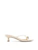 Xane Kitten Heel Thongs - Chalk White Leather sold by Siren Shoes