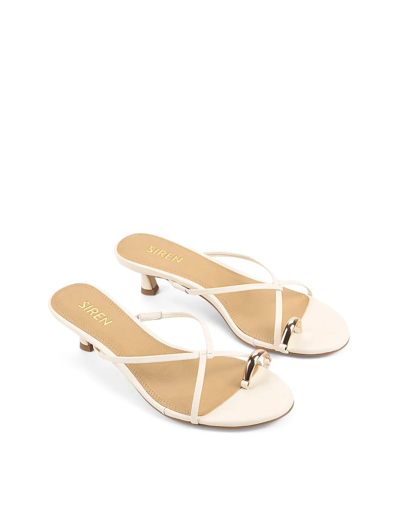 Xane Kitten Heel Thongs - Chalk White Leather sold by Siren Shoes product image thumbnail 2