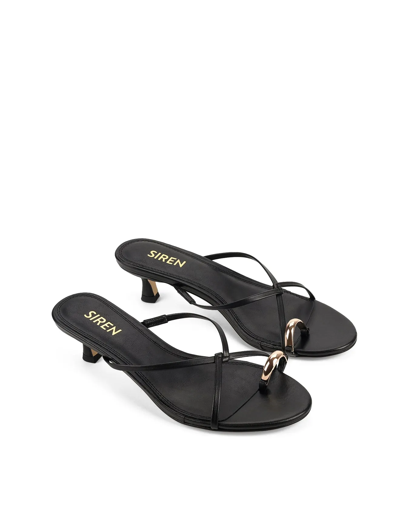 Xane Kitten Heel Thongs - Black Leather sold by Siren Shoes product image thumbnail 2