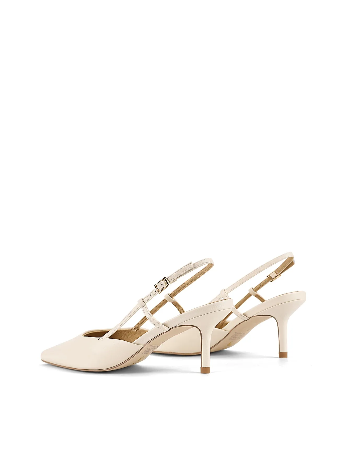 Yoyo Slingback Kitten Heels - Cream White Leather sold by Siren Shoes product image thumbnail 3