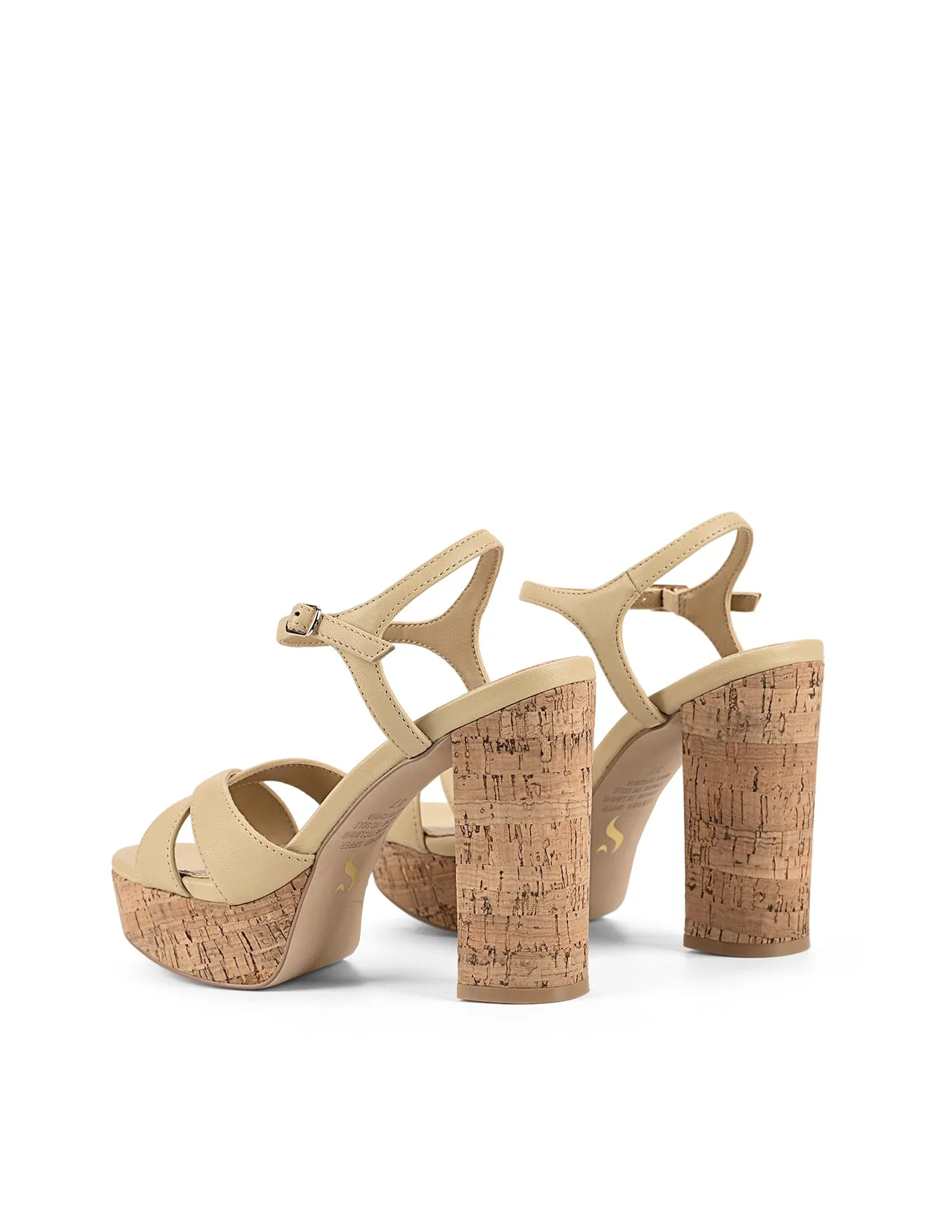 Hannah Platform Sandals - Custard Yellow Leather & Cork sold by Siren Shoes product image thumbnail 3