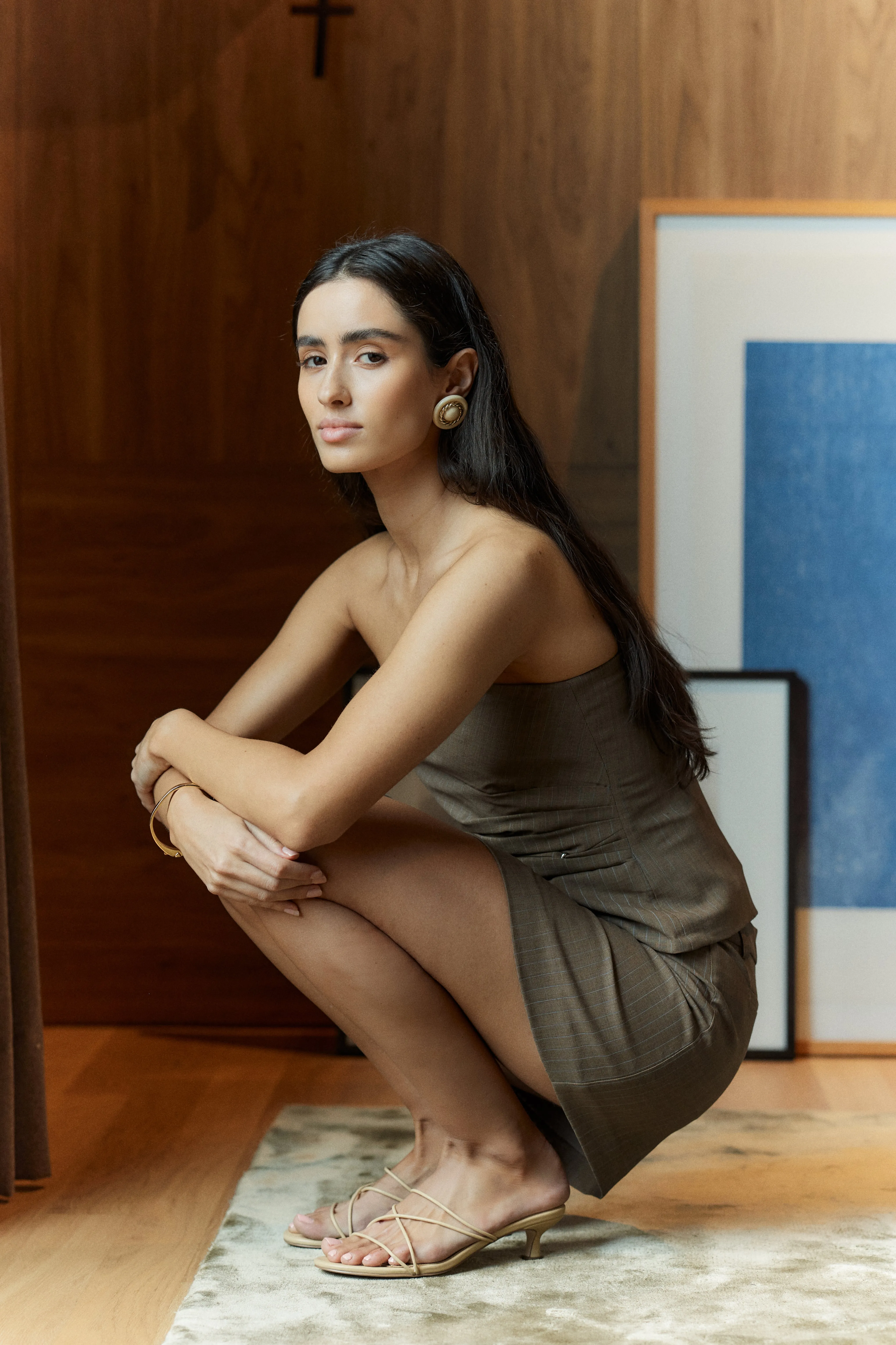 Xala Strappy Kitten Heels - Custard Yellow Leather sold by Siren Shoes product image thumbnail 4