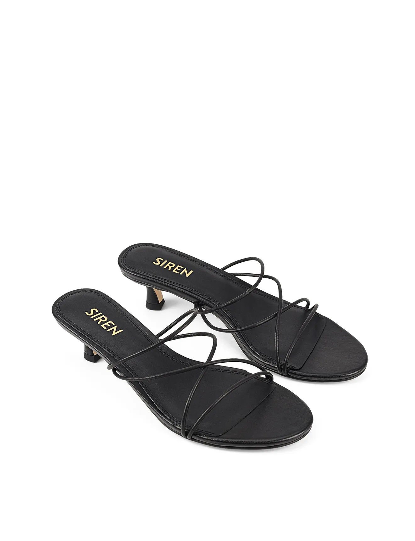 Xala Strappy Kitten Heels - Black Leather sold by Siren Shoes product image thumbnail 2