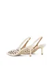 Yovanna Sling Back Kitten Heel - Cream White Leather sold by Siren Shoes